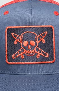 Fourstar Clothing The Pirate Mesh Snapback Hat in Navy Red  Karmaloop