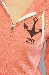 Obey The Anchored Love Graphic ZipUp Fleece in Heather Red  Karmaloop
