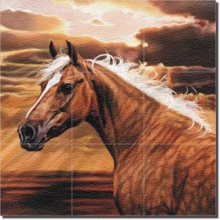 McElroy Horse Equine Wall Floor Glass Tile Mural Art