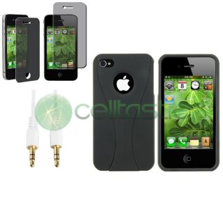 Black Cup Shape Plastic Case Privacy Film Cable for iPhone 4 s 4S 4G