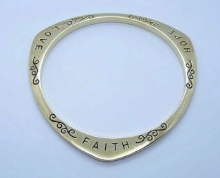 wonderful jewelry Hope & Faith & Love silver bangle cuff bracelet