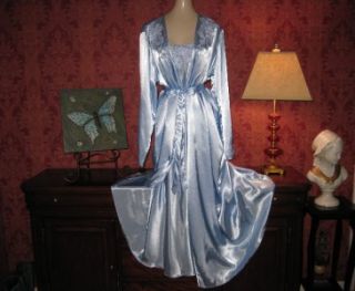 Flora Nikrooz Satin Nightgown Gown Peignoir Robe Set Negligee Lingerie