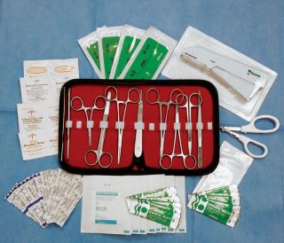  Emergency Suture Stapler Surgical First Aid Kit Carry Case