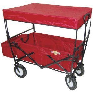 Utility Cart Wagon Folding Handle Red Sports Outdoor 120 lbs Storage