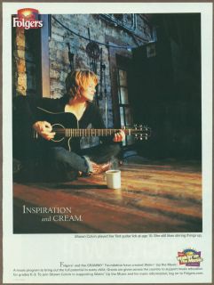 Folgers Coffee 2001 print ad / magazine advertisement, Shawn Colvin