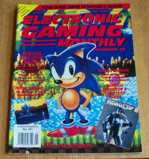 Electronic Gaming Monthly May 91 First look at Sonic The Hedgehog