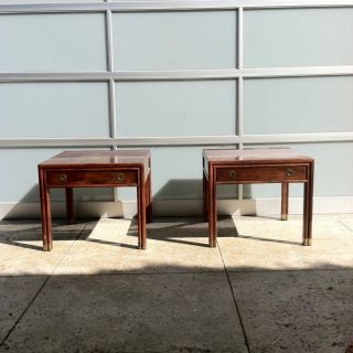  of Side Tables with Metal Accents Great Pair of Fine Furniture