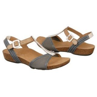 Womens Aetrex Sabrina T Strap Grey/White 