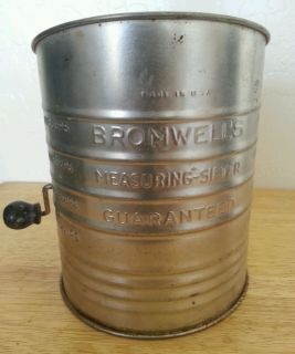 Vintage Bromwells Flour Measuring Sifter 2 5 Cups Works Five Cup Made