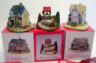 Liberty Falls Village Wishing Well Clock Shop 1996 Mini