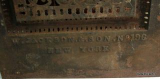  JACKSON & Son NY Fireplace Grate Summer Cover Vent Victorian Cast Iron