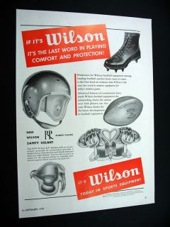 Wilson Football Helmet Cleats Shoulder Pads 1950 Ad