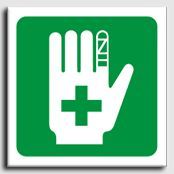 First Aid Hand Graphic Sign s Rigid 150x150 SA 020 RC