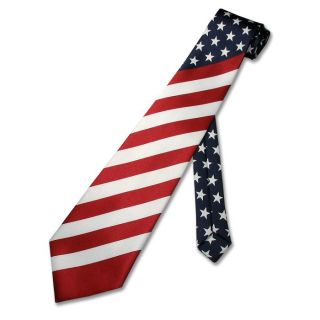 American Flag Mens Neck Tie USA Hand Made Necktie New