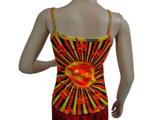 Hindu Yoga Ohm Shirt Clothing OM Print Bohemian Orange Red Aum Tank