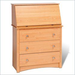 Prepac Sonoma Drop Front Wood Secretary Desk in Maple [3387]
