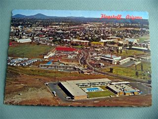 Aerial Downtown View Flagstaff Arizona AZ Vintage Postcard Route 66