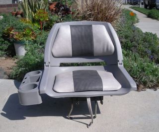 Folding Boat Seat with Swivel Base and Cup Holder