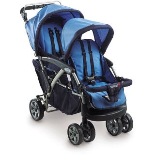 Foundations Duo Double Tandem Folding Stroller BLUE ~ BRAND NEW
