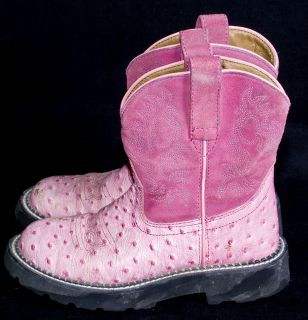 Ariat Fat Baby Pink Ostrich Cowgirl 4LR Western Womens Rodeo Boots 5 5