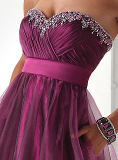 Elegant Fuchsia Spot Folds Prom Evening Dress Cocktail Party Free P P