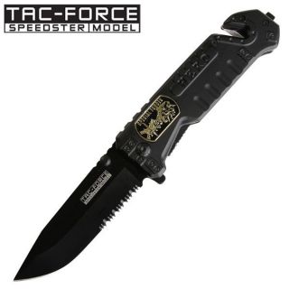 Tac Force Rescue Pocket Knife Folding Knife w Seat Belt Cutter and