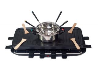  Gr Raclette Electric 1600 W Party Grill With Fondue Set 
