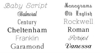 link below to see all alphanumeric character types for the above fonts
