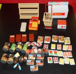 Lot of 50 Barbie Doll House Sized Grocery and Food Items