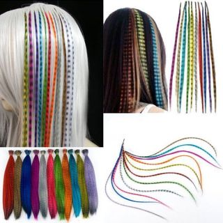 22x Pcs Grizzly Synthetic Feather Hair Extension Bead