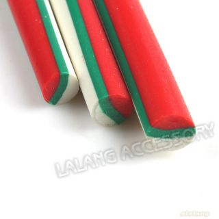 100x Italy Flag Nail Art Fimo Rod Stick Canes 250124