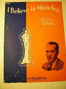Vintage 1934 Sheet Music I Believe in Miracles L Feist