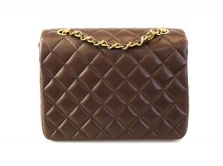 Chanel Flap Handbag Vintage 1991 Lambskin Leather at Socialite