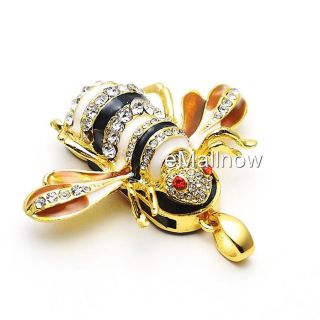 Cute Golden Bee Jewelry USB Flash Memory Drive Necklace Pendant
