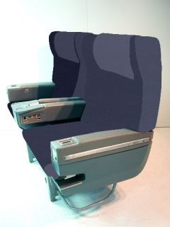 Airline Airplane Aircraft Seats Business Class Reclining Blue Leather