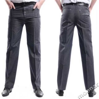 Formal Mens Business Career Trousers Long Straight Leg Pant Casual