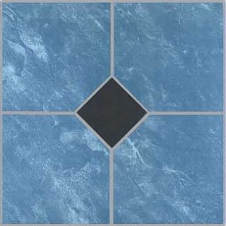 Blue Vinyl Floor Tile 40 Pcs Adhesive Bathroom Flooring Actual 12 x