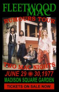 Fleetwood Mac Replica 1977 Rumours Tour Concert Poster