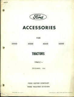 Ford Parts Catalog 2000 3000 4000 5000 Tractor Accessories PA 9492 AF