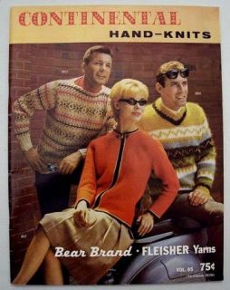 Continental Hand Knits 1962 Vol 65 Bear Brand Fleisher