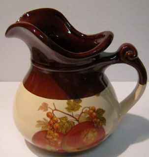 McCoy Classic Brown and Cream Art Pottery Large Pitcher