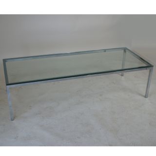 5ft Florence Knoll Style Chrome Glass Coffee Table