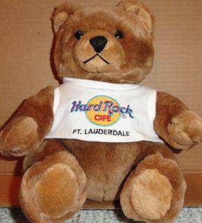 Hard Rock Cafe Fort Lauderdale 1999 Classic Teddy Bear w Neon HRC Logo