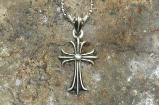 Sterling Silver 34mm Flory Fitch Cross Pendant