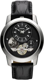 NEW FOSSIL BLACK LEATHER TWIST AUTOMATIC MEN S LATEST WATCH ME1113
