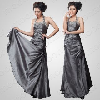 New US 6 18 Bridesmaid Long Bead Dress Prom Gown Evening Party Club