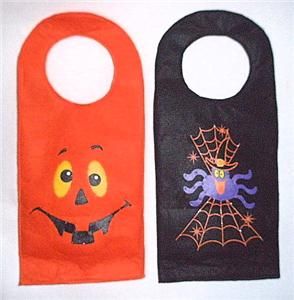 Halloween Fiber Optic Door Hangers Pumpkin Spider