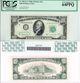 Fr 2013 C Star 1950 $10 Federal Reserve Note 64 PPQ RARE