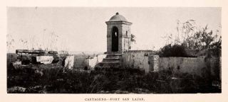 1925 Print Cartagena Fort San Lazar Hill Fortification Ruins Colombia
