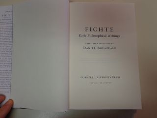 Johann Fichte Early Philosophical Writings 1988 Daniel Breazeale